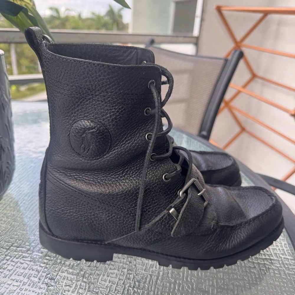 Ralph Lauren Black Leather Boots